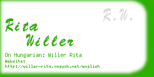 rita willer business card